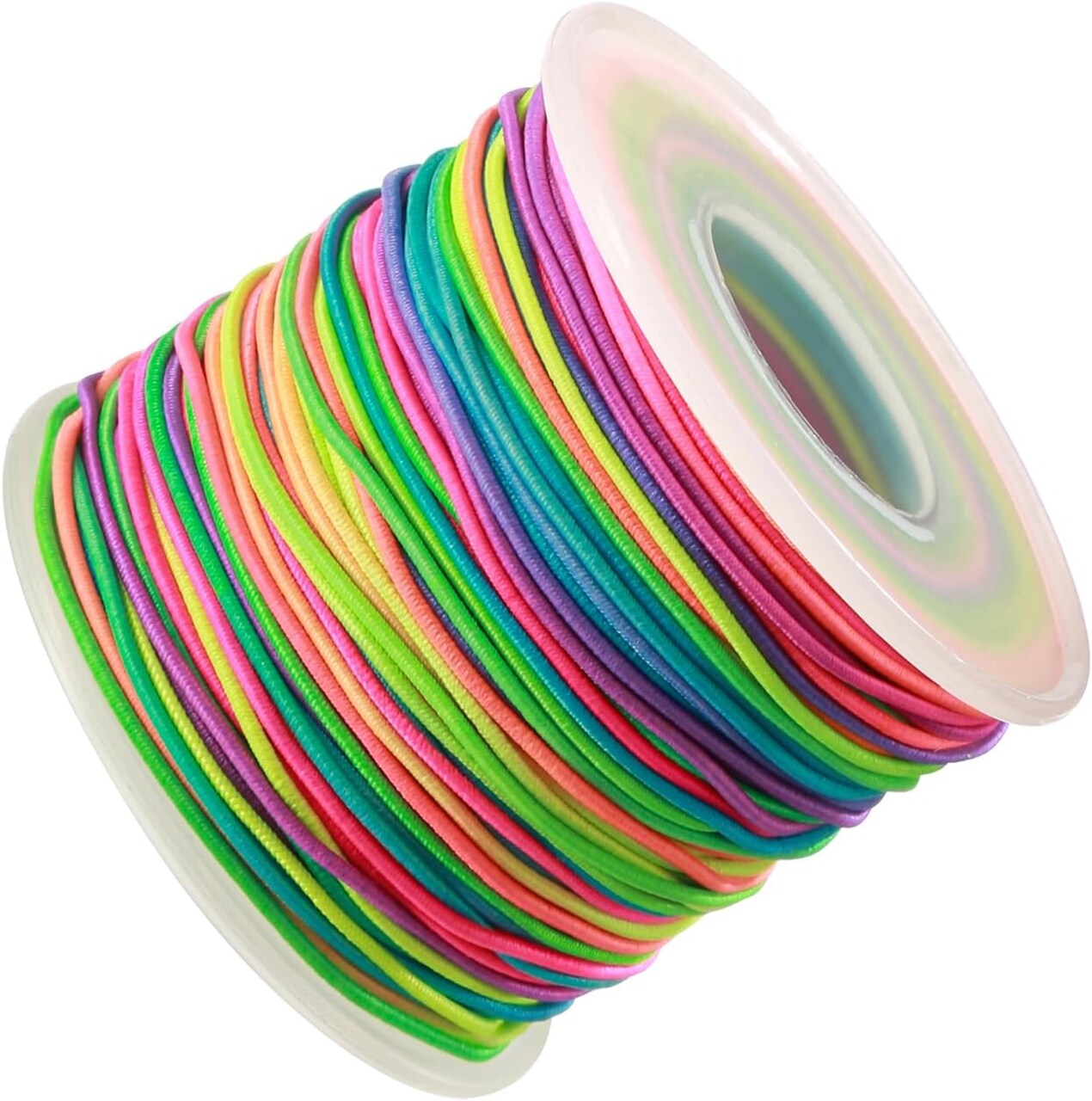 Elastic String for Bracelets, 1mm Sturdy Stretchy String Rainbow Elastic Cord for Jewelry Making, Beading Necklaces and Crafts